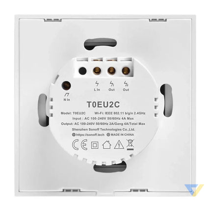 Smart Switch WiFi Sonoff T0 EU TX (2 channel) Switches