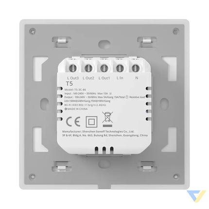 Smart WiFi Touch Wall Switch Sonoff TX T5 2C (2 channel) Switches