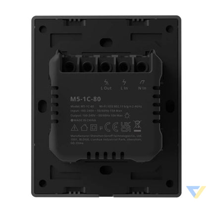 Smart WiFi wall switch SONOFF M5 1C 80 (1 channel for frame graphite) Switches