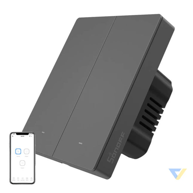 Smart WiFi wall switch SONOFF M5 2C 80 (2 channel for frame graphite) Switches