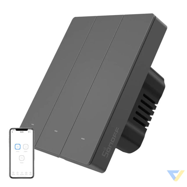 Smart WiFi wall switch SONOFF M5 3C 80 (3 channel for frame graphite) Switches