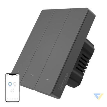 Smart WiFi wall switch SONOFF M5 3C 80 (3 channel for frame graphite) Switches