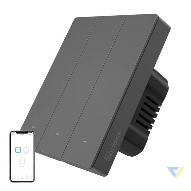 Smart WiFi wall switch SONOFF M5 3C 80 (3 channel for frame graphite) Switches