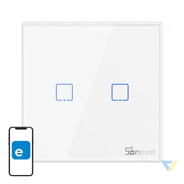 Smart Wireless Wall Switch Sonoff T2EU2C RF 433MHz (2 channel) Switches