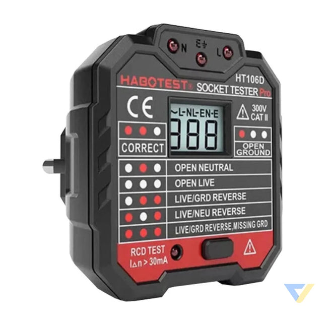 Socket tester with digital display Habotest HT106D Measuring tools