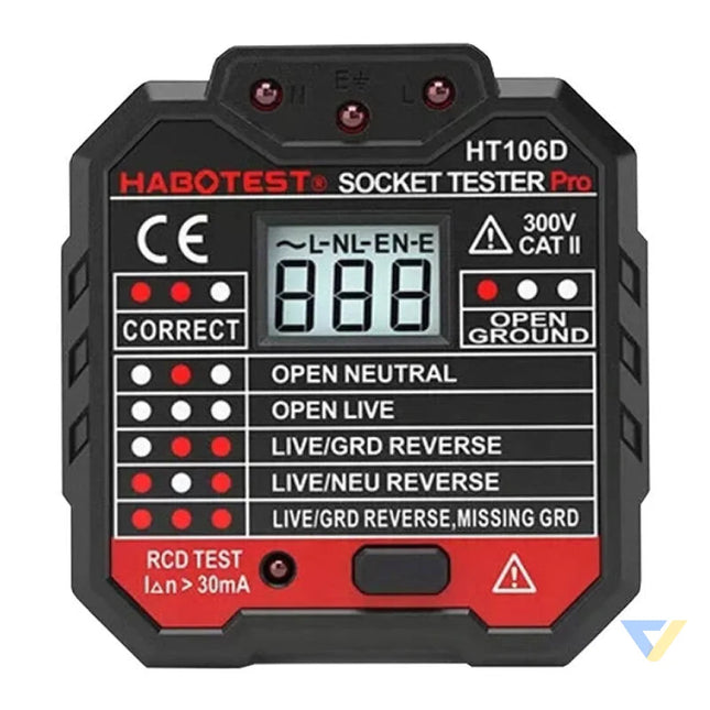 Socket tester with digital display Habotest HT106D Measuring tools