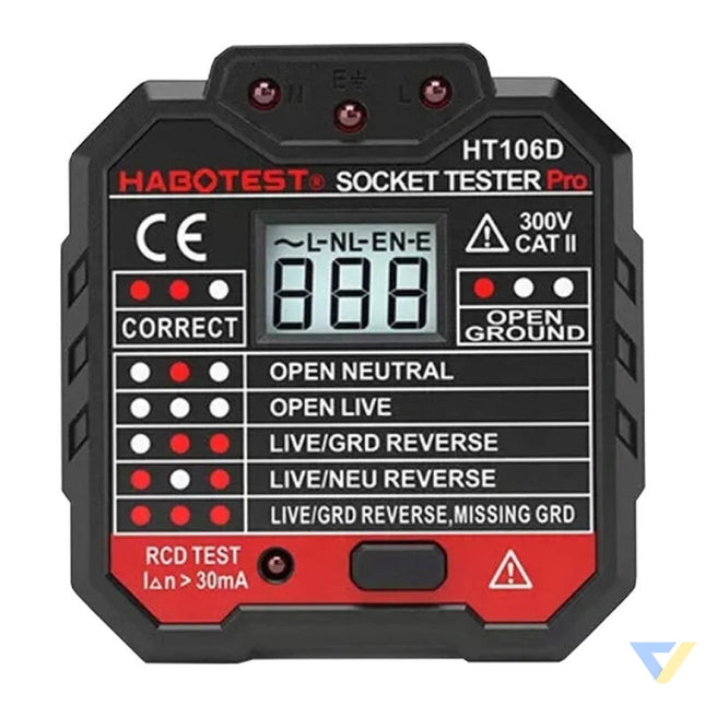Socket tester with digital display Habotest HT106D Measuring tools