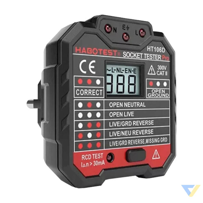 Socket tester with digital display Habotest HT106D Measuring tools