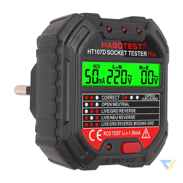 Socket tester with digital display Habotest HT107D Measuring tools