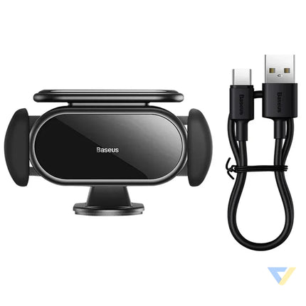 Solar Electric Car Phone Holder Baseus Steel Cannon Pro (Black) Phone holders