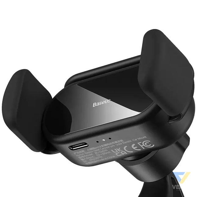 Solar Electric Car Phone Holder Baseus Steel Cannon Pro (Black) Phone holders