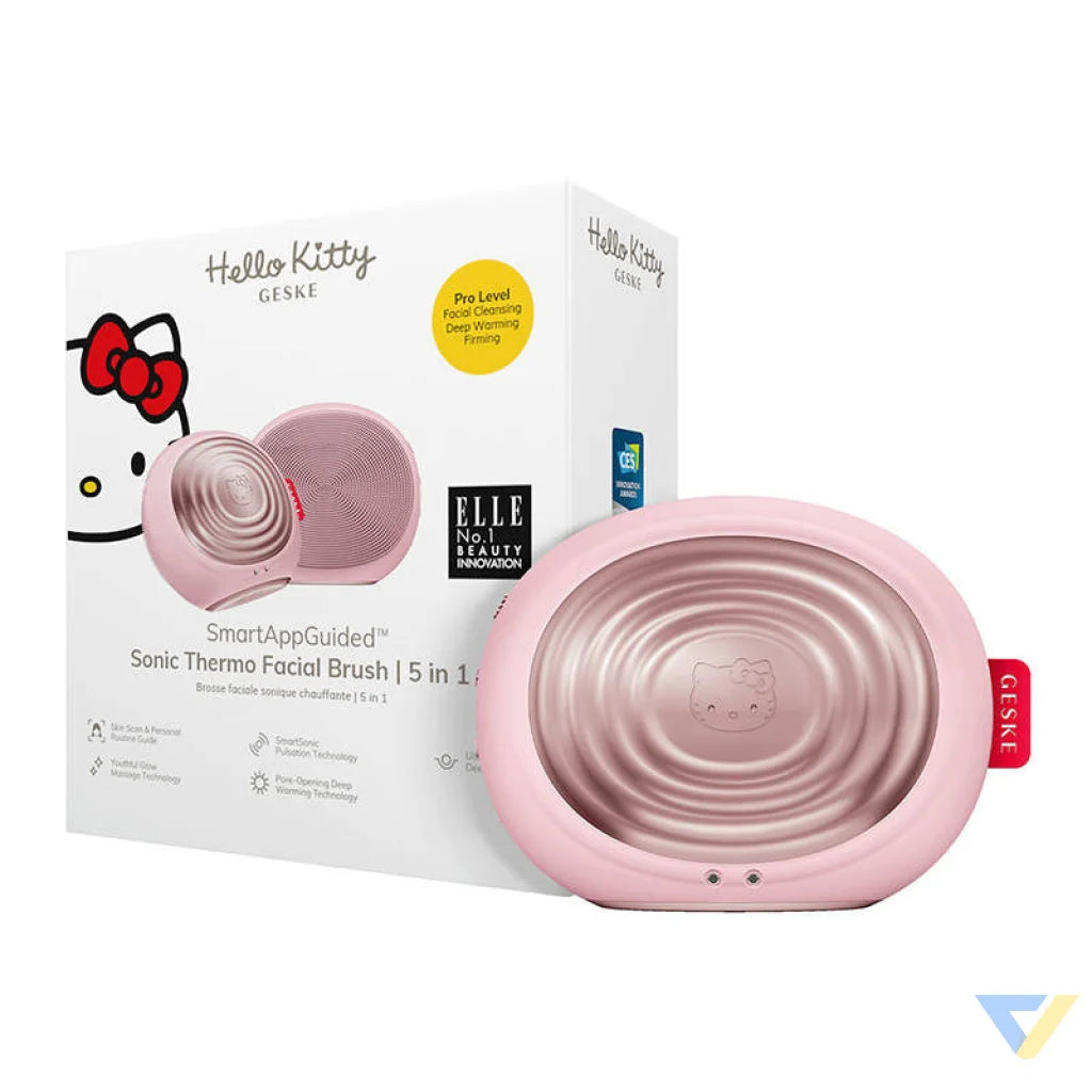 Sonic Thermo Facial Brush 5in1 Geske with APP (hello kitty pink) Massagers