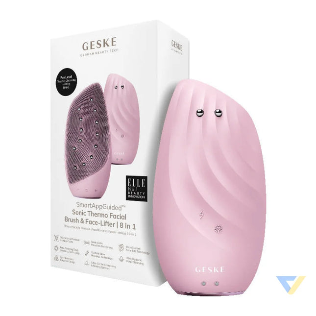 Sonic Thermo Facial Brush & Face Lifter 8in1 Geske with APP (pink) Massagers