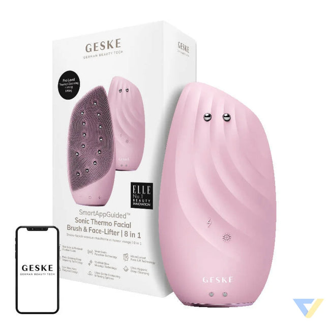 Sonic Thermo Facial Brush & Face Lifter 8in1 Geske with APP (pink) Massagers