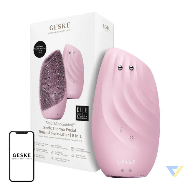 Sonic Thermo Facial Brush & Face Lifter 8in1 Geske with APP (pink) Massagers