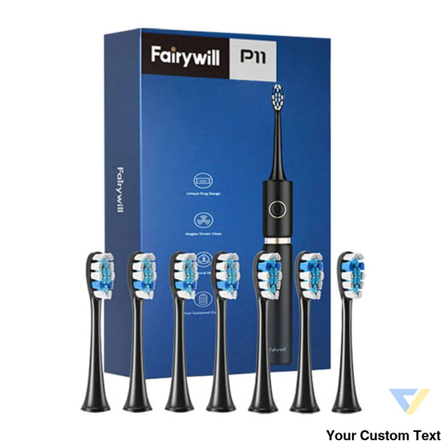 Sonic toothbrush with head set and case FairyWill FW P11 (Black) Sonic toothbrushes