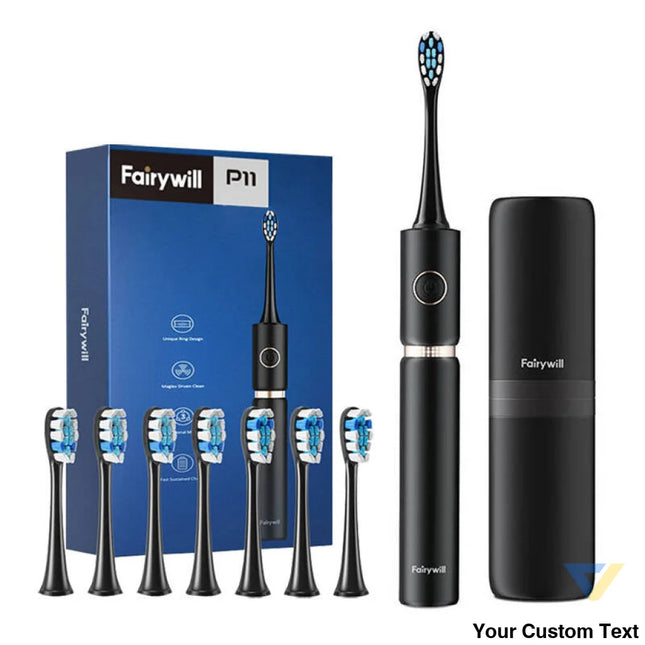 Sonic toothbrush with head set and case FairyWill FW P11 (Black) Sonic toothbrushes
