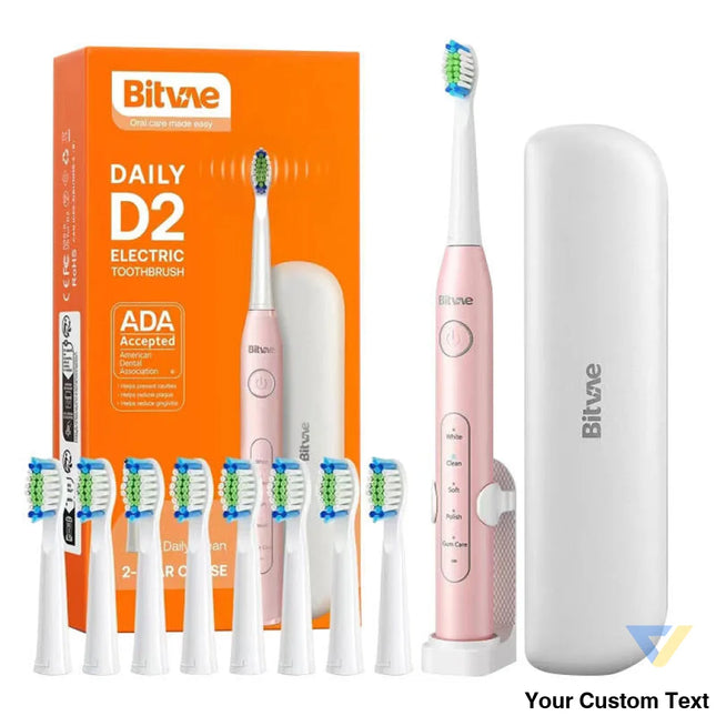 Sonic toothbrush with tips set holder and case D2 (pink) Sonic toothbrushes