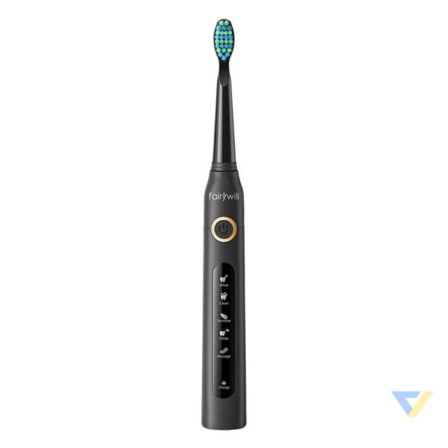 Sonic toothbrushes with head set and case FairyWill FW 507 (Black and white) Sonic toothbrushes