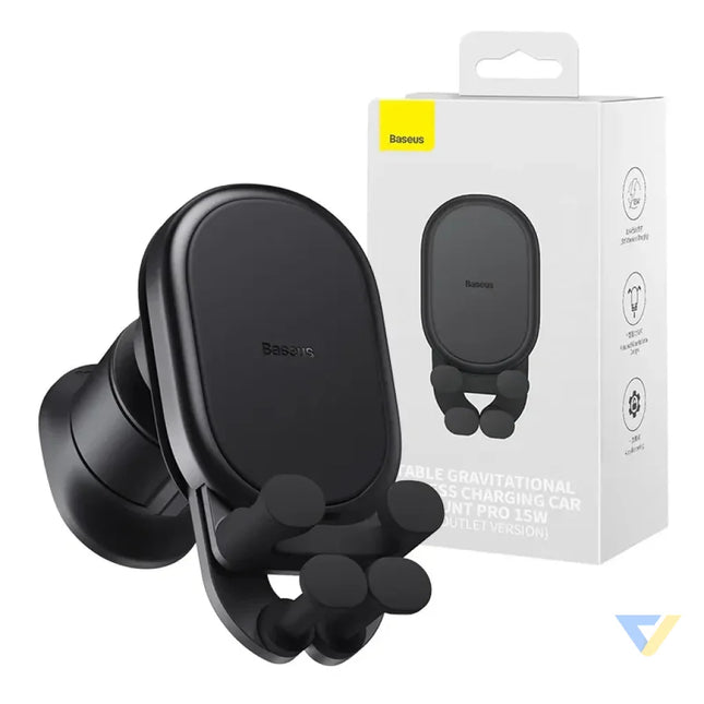 Stable Gravitational Wireless Charging Car Mount Baseus Pro 15W (black) Phone holders