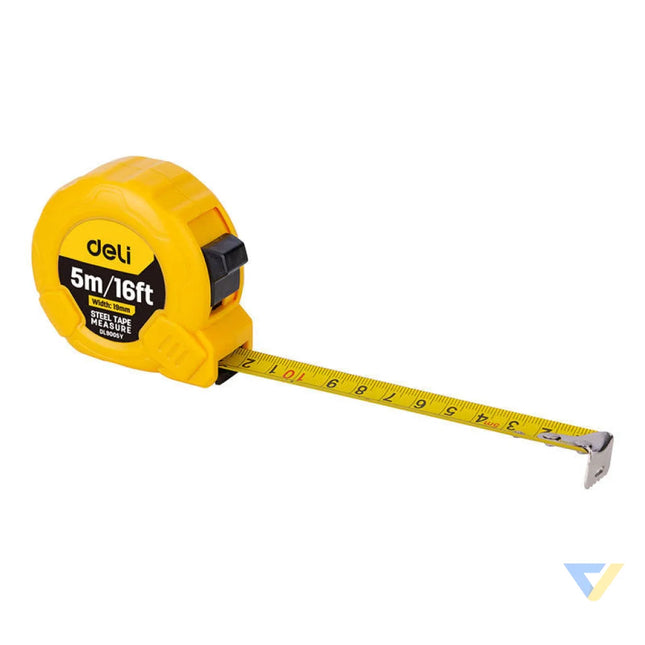 Steel Measuring Tape 5m/19mm Deli Tools EDL9005Y (yellow) Measuring tools