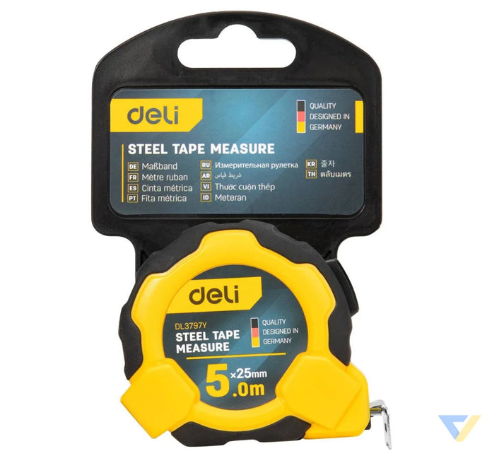 Steel Measuring Tape 5m/25mm Deli Tools EDL3797Y(yellow) Measuring tools