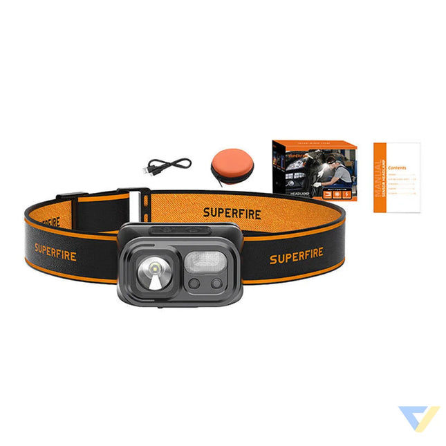 Superfire HL23 S headlamp flashlight 350lm USB C Head flashlights