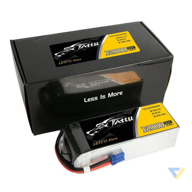 Tattu 12000mAh 22.2V 30C 6S1P UAV Lipo Battery Pack with EC5 plug Lithium and NiMH