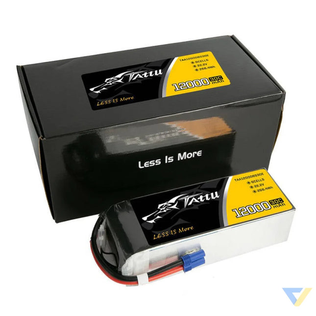 Tattu 12000mAh 22.2V 30C 6S1P UAV Lipo Battery Pack with EC5 plug Lithium and NiMH