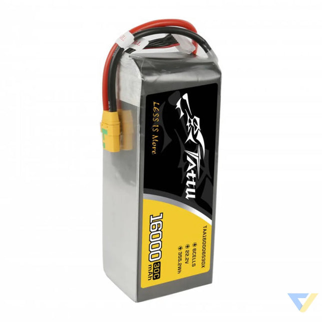 Tattu 16000mAh 22.2V 30C 6S1P LiPo Battery Pack with XT90 Anti spark Plug Lithium and NiMH