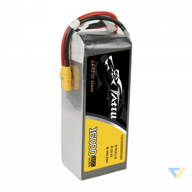 Tattu 16000mAh 22.2V 30C 6S1P LiPo Battery Pack with XT90 Anti spark Plug Lithium and NiMH