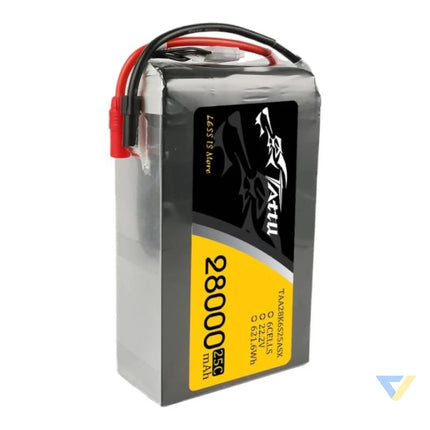Tattu 28000mAh 22.2V 25C 6S1P Lipo Battery Pack with AS150 + XT150 Lithium and NiMH