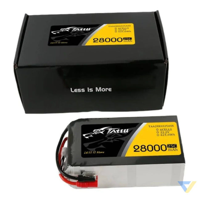Tattu 28000mAh 22.2V 25C 6S1P Lipo Battery Pack with AS150 + XT150 Lithium and NiMH