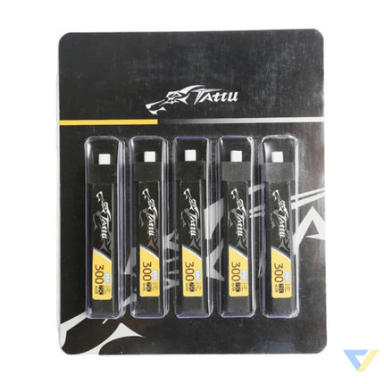 Tattu LiPo 300mAh 3.8V 75C 1S1P HV BT2.0.5 battery (5pcs) Lithium and NiMH