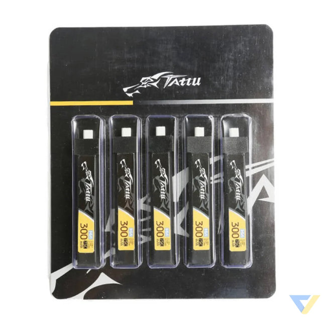 Tattu LiPo 300mAh 3.8V 75C 1S1P HV BT2.0.5 battery (5pcs) Lithium and NiMH