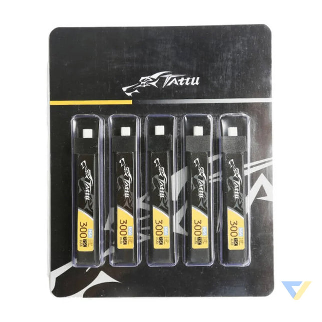 Tattu LiPo 300mAh 3.8V 75C 1S1P HV BT2.0.5 battery (5pcs) Lithium and NiMH
