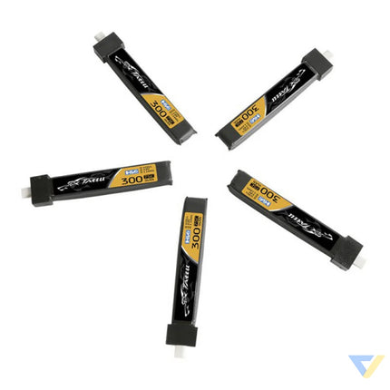 Tattu LiPo 300mAh 3.8V 75C 1S1P HV BT2.0.5 battery (5pcs) Lithium and NiMH