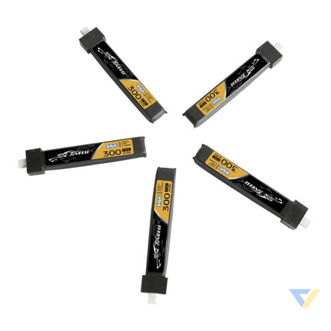 Tattu LiPo 300mAh 3.8V 75C 1S1P HV BT2.0.5 battery (5pcs) Lithium and NiMH