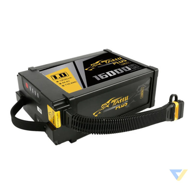 Tattu Plus 1.0 Compact version 16000mAh 12S 15C 44.4V Lipo battery pack with AS150U Plug Lithium and NiMH