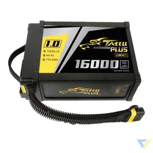 Tattu Plus 1.0 Compact version 16000mAh 12S 15C 44.4V Lipo battery pack with AS150U Plug Lithium and NiMH