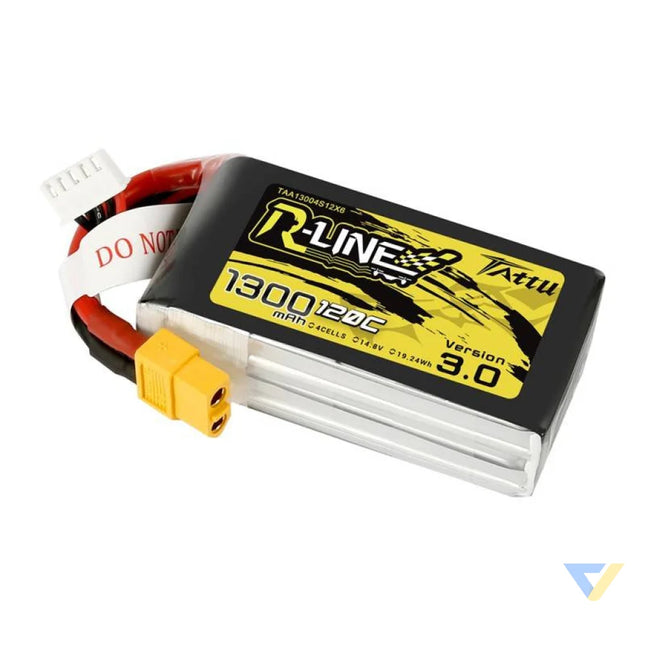 Tattu R Line Version 3.0 1300mAh 14.8V 120C 4S1P XT60 battery Lithium and NiMH
