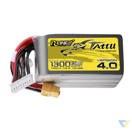 Tattu R Line Version 4.0 1300mAh 29.6V 130C 8S1P Lipo Battery Pack with XT60 Plug Lithium and NiMH