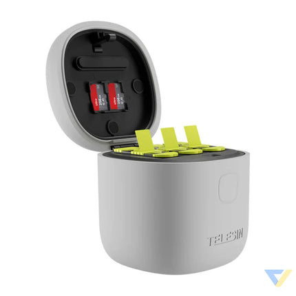 Telesin Allin box triple channel charger + 3 batteries for GoPro Hero 12 / 11 / 10 / 9 (yellow) For sports cameras
