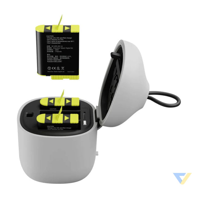 Telesin Allin box triple channel charger + 3 batteries for GoPro Hero 12 / 11 / 10 / 9 (yellow) For sports cameras