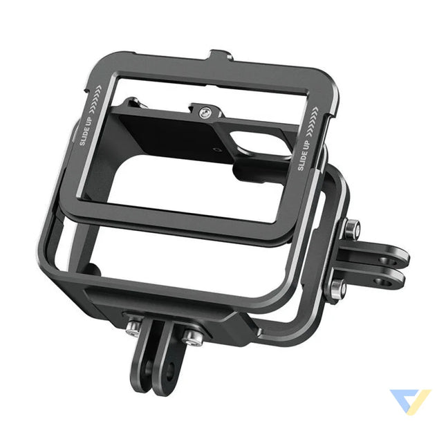 TELESIN Aluminum cage for GoPro Hero 12/11/10/9 + vertical adapter For sports cameras