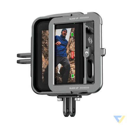 TELESIN Aluminum cage for GoPro Hero 12/11/10/9 + vertical adapter For sports cameras