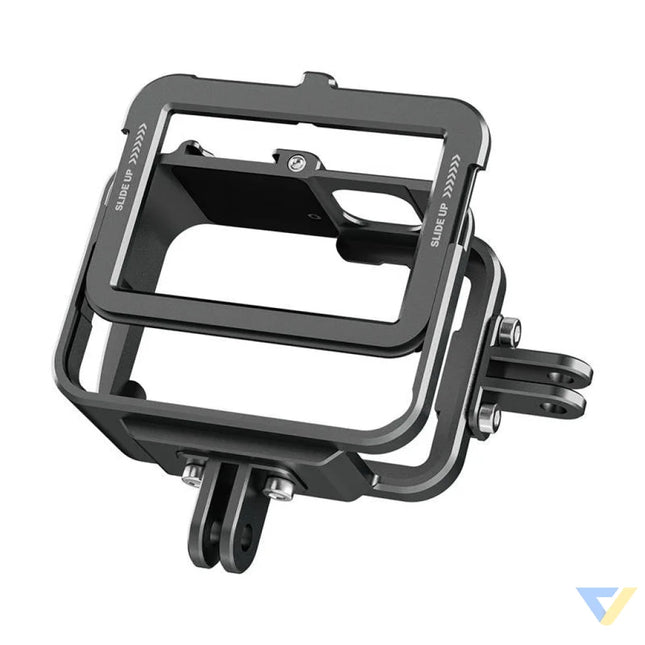 TELESIN Aluminum cage for GoPro Hero 12/11/10/9 + vertical adapter For sports cameras