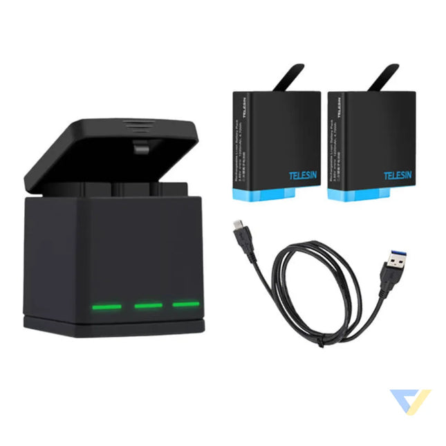 Telesin Box three channel charger for GoPro Hero 5/6/7/8 + 2 batteries (GP BNC 801) For sports cameras