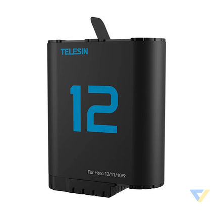 TELESIN lithium battery for GoPro Hero 12/11/10/9 (blue) For sports cameras