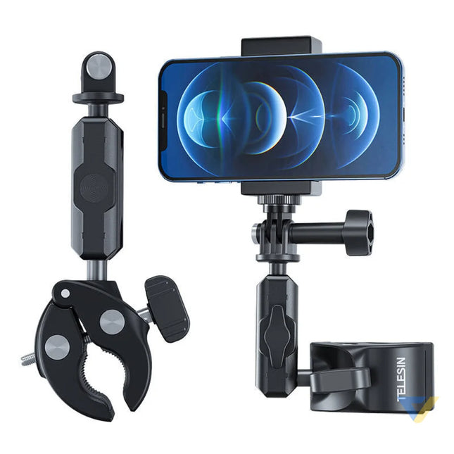 TELESIN Universal Handlebar Tube Clamp Mount for action cameras Booms and selfie sticks